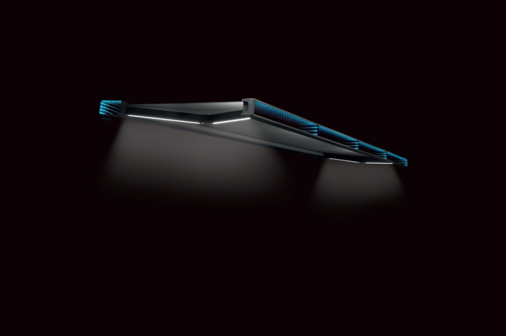 Sidera-Polaris-aperta-accesa-1-scaled kék LED fény napellenző